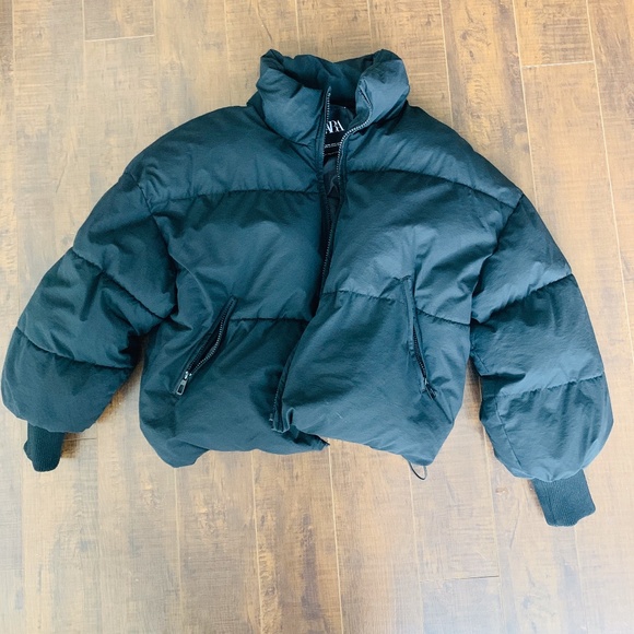 Black Puffer Coat - Picture 3 of 4